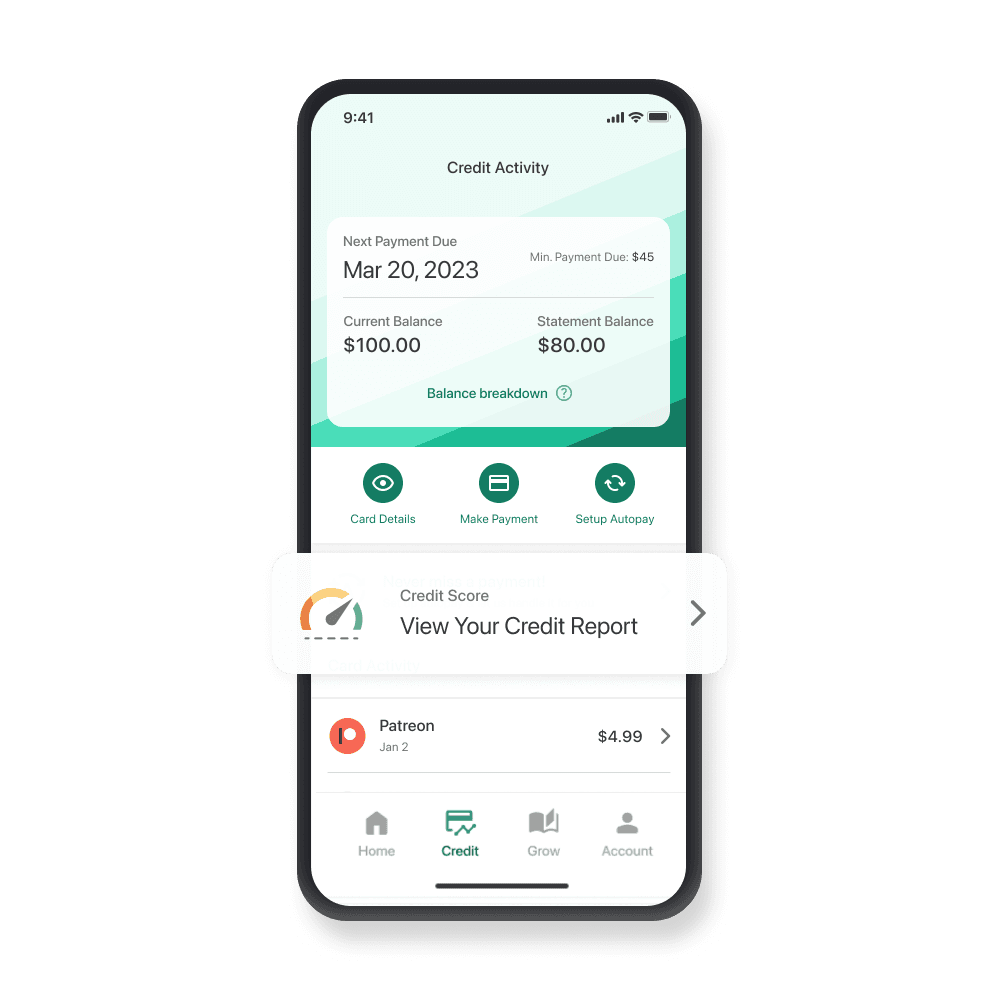 Arro App on iPhone displaying credit score functionality